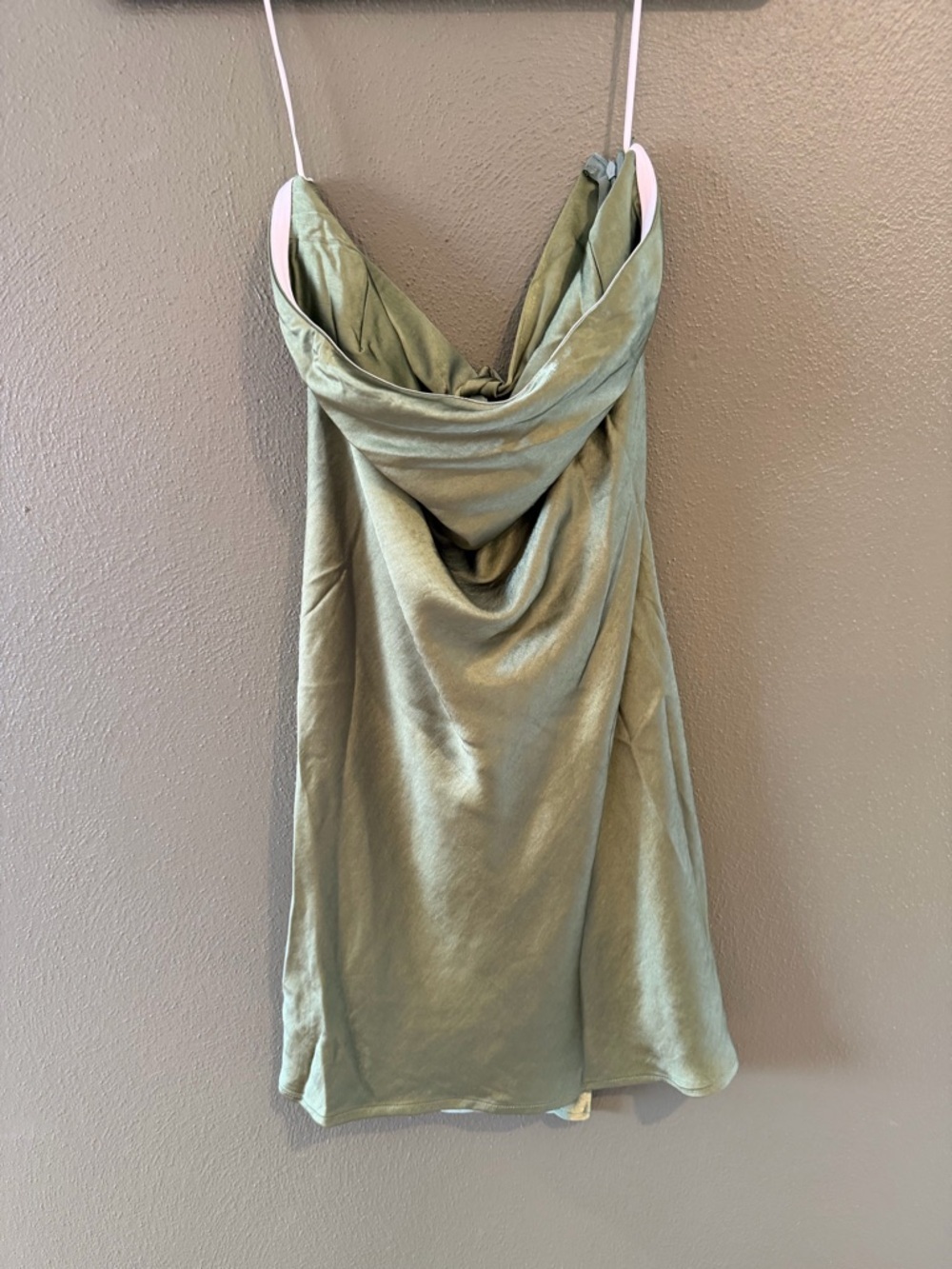 Hello Molly Sage Green Backless Cowl Slip Dress